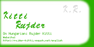 kitti rujder business card